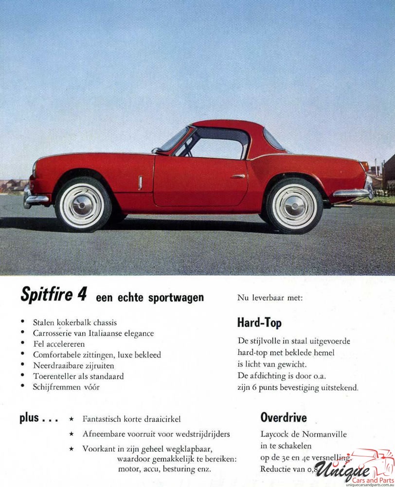 1964 Triumph Spitfire (Netehrlands) Brochure Page 1